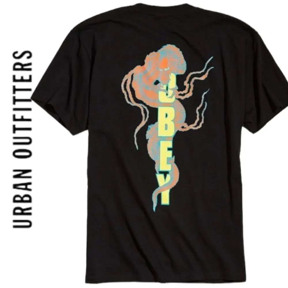NEW OBEY UO Urban Outfitters Black Dragon Tee M